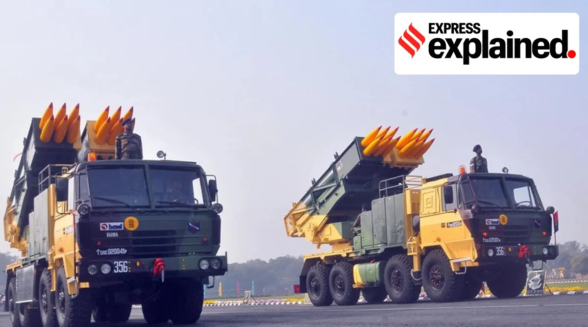 Pinaka Rocket System, what is Pinaka Rocket System, Pinaka Rocket System features, Pinaka Rocket System capabilities, Pinaka Rocket System origin, indian express