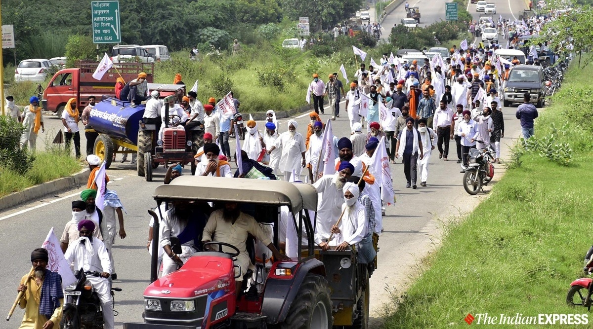 punjab farmers, punjab farmers protest, agri bills protest, punjab farmers agri bills opposition, indian express news