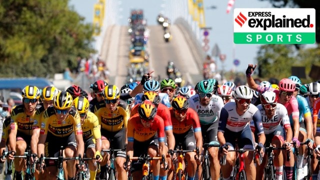 The pack rides during the tenth stage of the Tour de France cycling race over 168.5 kilometers (104.7 miles) from Ile d'Oleron to Ile de Re, France, Tuesday, Sept. 8, 2020. (AP Photo)