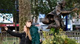 Harry Potter, Harry Potter statue in London, Harry Potter and the Philosopher’s Stone, Harry Potter and Nimbus 2000 broom, indian express news