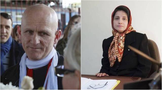 Ales Bialiatski and Nasrin Sotoudeh (AP)