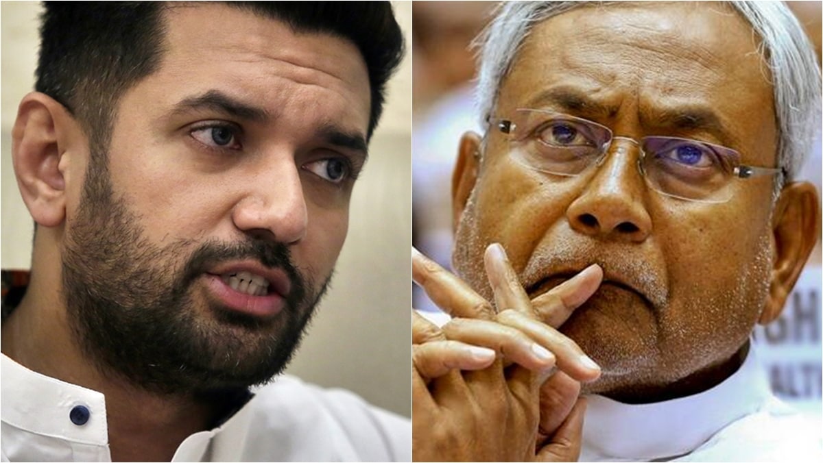 LJP president Chirag Paswan (Left) and Bihar Chief Minister Nitish Kumar.