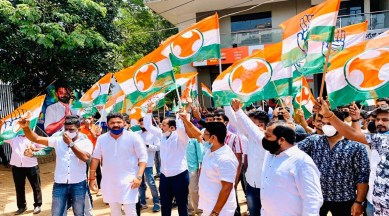 IN PICS | Congress workers in Mangaluru protest CBI raid on houses of DK Shivakumar, DK Suresh