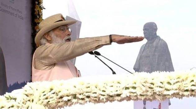 Narendra Modi, Sardar Patel, Statue of Unity, PM Modi pays tributes to Sardar Patel, Modi in Gujarat, ekta diwas parade, PM Modi photos, Indian express