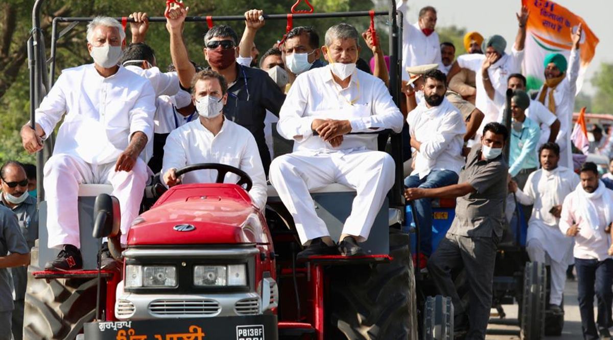 Rahul Gandhi, Rahul Gandhi famers rally, Rahul Gandhi farm bills protest, Rahul Gandhi CAA, Haryana news, India news, Indian express