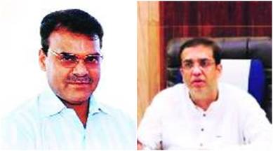 Aligarh DM Chandra Bhushan Singh (left); Rae Bareli DM Vaibhav Srivastava