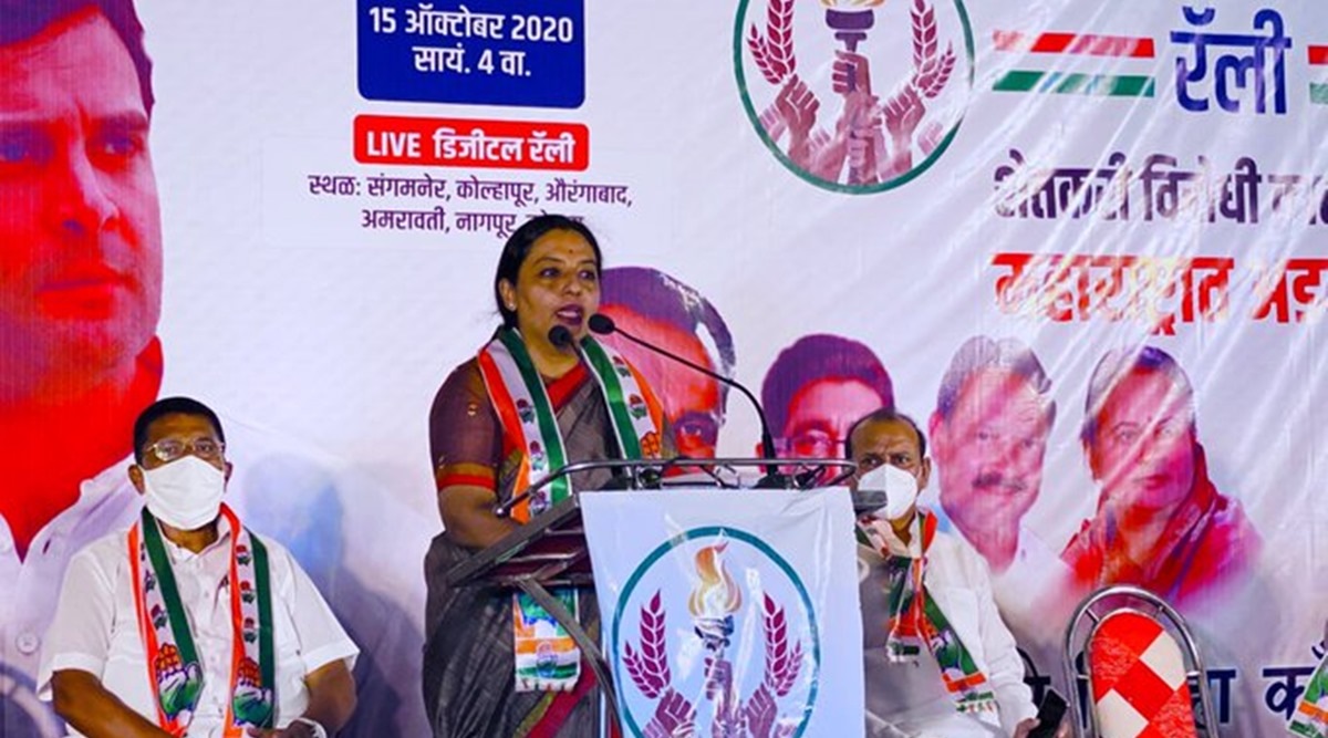 maharashtra congress, maharashtra Women and Child Development Minister jail, Yashomati Thakur sentenced three months jail, Yashomati Thakur policeman assault case, indian express news