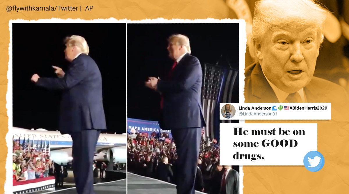 US President Donald Trump, Florida, YMCA dance, Trump dance Florida rally, Viral video, Trending news, Indian Express news.