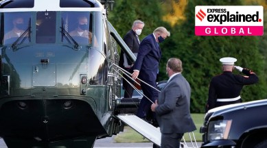 Donald Trump, Trump Covid-19, Trump has Covid, Trump coronavirus symptoms, Donald Trump hospital, Trump Covid treatment, Indian Express