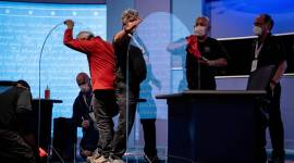 US VP debate, US coronavirus, Covid precautions during VP debate, Mike Pence, Kamal Harris, Pence-Harris debate, US elections, world news, Indian express