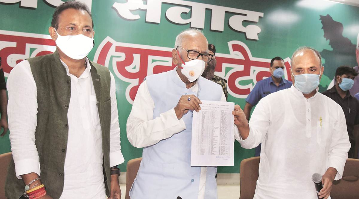 bihar elections 2020, gupteshwar pandey jd(u) ticket, jdu candidates bihar elections, jdu candidate list bihar polls 2020, chandrika roy, chandrika roy jdu, Indian express