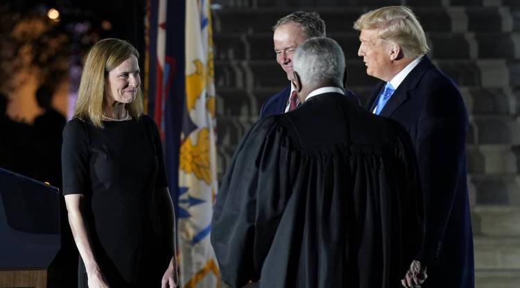 US Elections 2020 Live updates: Amy Coney Barrett sworn in as Supreme Court justice
