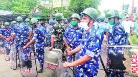 political violence, BJP worker shot dead, BJP worker murder, Bengal BJP workers protest, BJP leaders protest killing, Barrackpore violence, Titagarh news, KOlkata news, Bengal news, Indian express