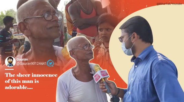 bihar elections 2020, bihar poll, vikas bihar polls, bihar man vikas interview, bihar man vikas interview viral video, man misunderstands vikas question, bihar tak vikas interview, viral video, indian express