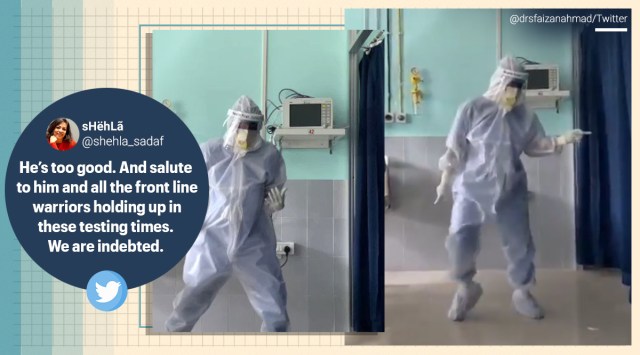 Doctor, PPE kit, Viral video, doctor dancing in PPE kit, dancing in protective gear, Assam doctor ppe kit Ghungroo dance, Ghungroo dance cover doctor, Assam news, Trending news, Indian Express news