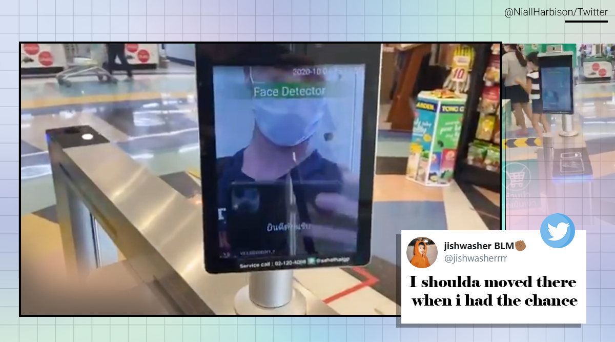 Face detector, Face mask detector, Thailand, Viral video, Trending news, Thailand coronavirus update, Face mask detector viral video, Indian Express news