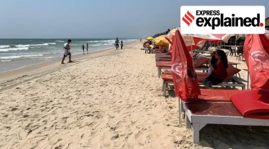 There are two kinds of shacks in Goa. One is a temporary shack — allowed to be erected on the beachfront, for the peak season between September and May, with conditions to dismantle it by June. (Express Photo/Aaron Pereira)