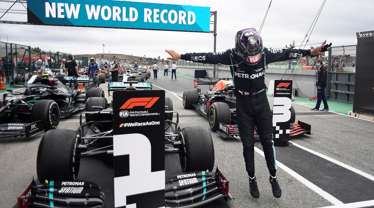 Hamilton wins Portuguese GP, overtakes Schumacher in record 92nd F1 victory | Sports News,The Indian Express
