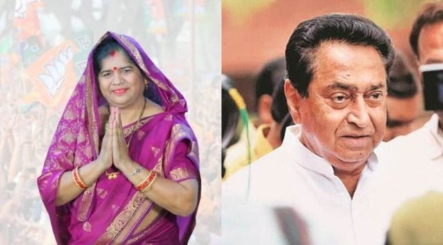 Madhya Pradesh minister Imarti Devi and former MP CM Kamal Nath