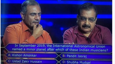 pandit jasraj, kbc 12, indianexpress.com, indianexpress, pandit jasraj indianexpress, kbc 12 25 lakh question, kaun banega crorepati 12, amitabh bachchan, minor planet pandit jasraj, ajeevika foundation,