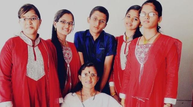 Rema Devi with her quintuplets. (File Photo)