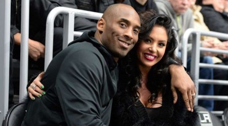 Kobe Bryant, who was killed in a helicopter crash in January, with his wife, Vanessa Bryant. (Source: AP)