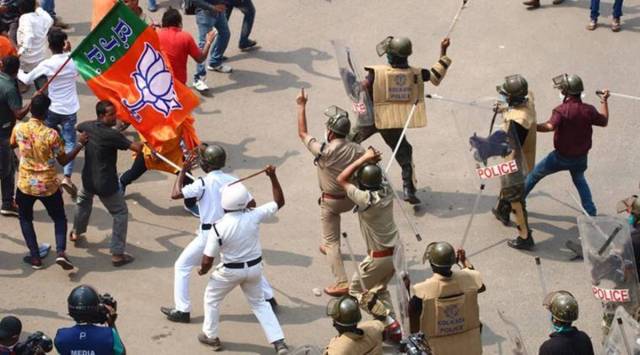 bengal nabanna protest, bengal bjp protest, bjp march to nabanna, bengal bjp violence, west bengal bjp, kolkata city news