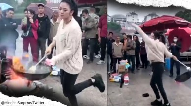 woman noodle making skills viral video, woman tiktok, woman noodle tiktok trending, tiktok videos, indian express, indian express news