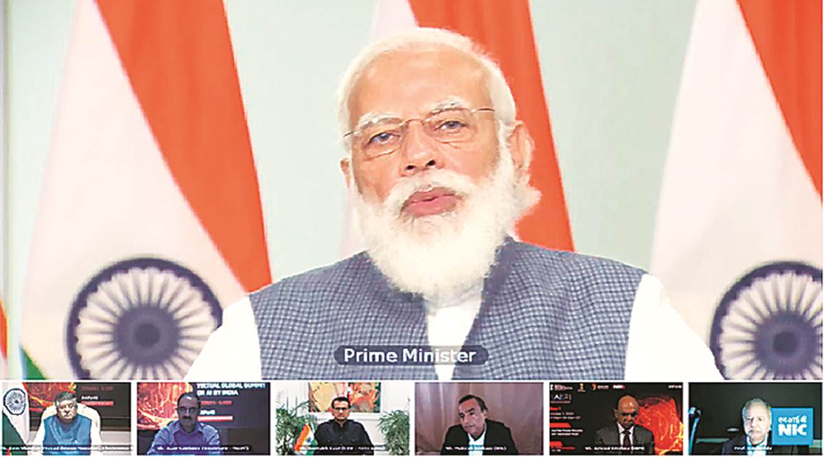 Prime Minister Narendra Modi addressing the RAISE 2020 summit on Monday. (Screengrab)