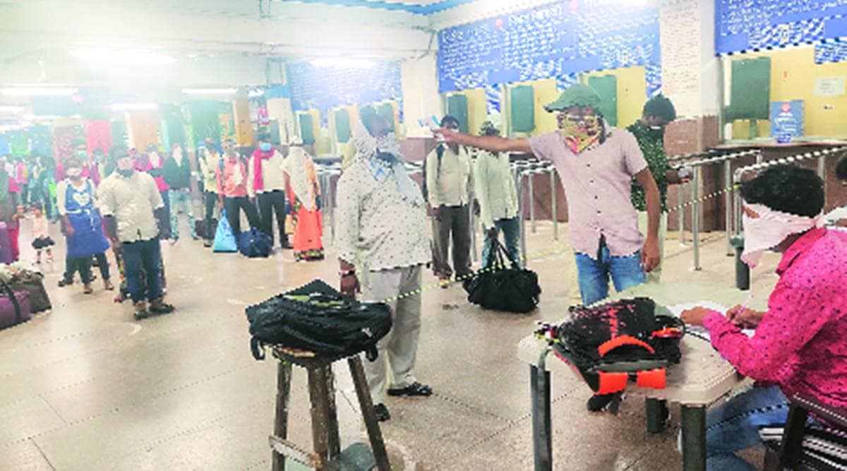 migrant labourers returning to Surat, migrant workers, Covid crisis, Gujarat Industrial Development Corporation, Surat news, Gujarat news, Indian express news