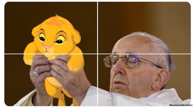 pope francis, pope memes, pope holding up hands meme, Pope Francis Holding Eucharist, pope Eucharist photoshop challenge, viral news, indian express