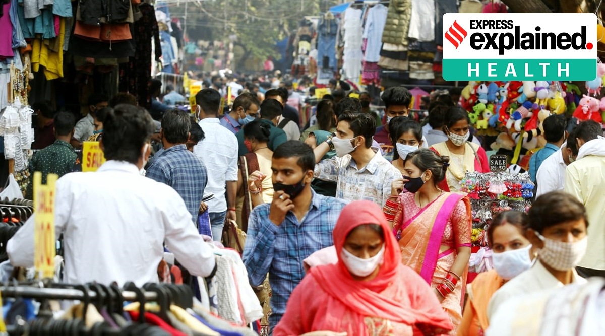 A crowded Sarojani Market ahead of festivals in New Delhi on Saturday (Express photo by Praveen Khanna)