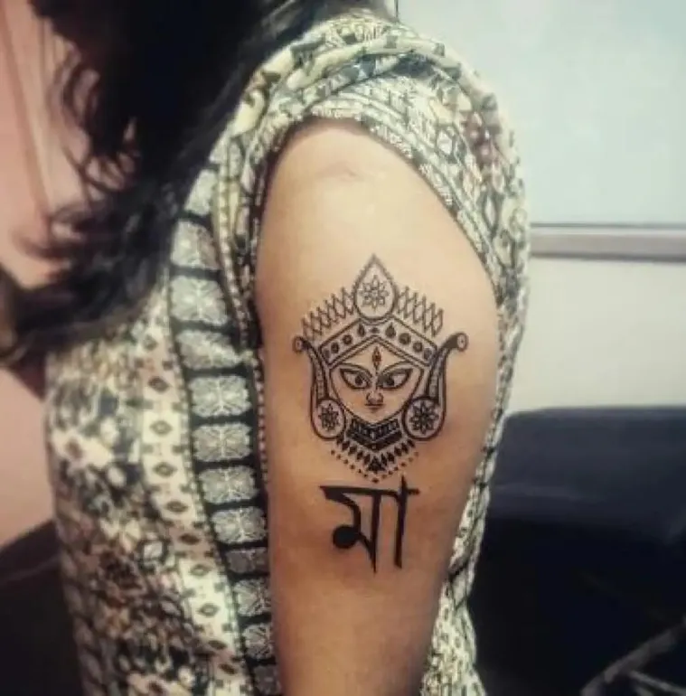 tattoo, festive tattoo, indianexpress.com, indianexpress, tattoo artist, vikas malani, durga puja, navratri tattoo, ma durga tattoo, ravana tattoo,