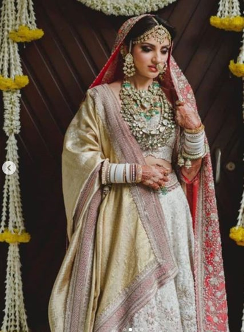 Coral Pink Indian Wedding Outfit: Women's Mirrorwork Lehenga Choli – B Anu  Designs