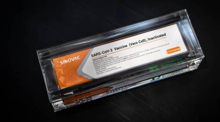 A box of Sinovac Biotech Ltd. SARS-CoV-2 vaccine in Sao Paulo, Brazil, on Wednesday, Nov. 11, 2020. Brazil reversed its decision to suspend Sinovac coronavirus vaccine trials amid criticism the decision was politicized. Photographer: Jonne Roriz/Bloomberg