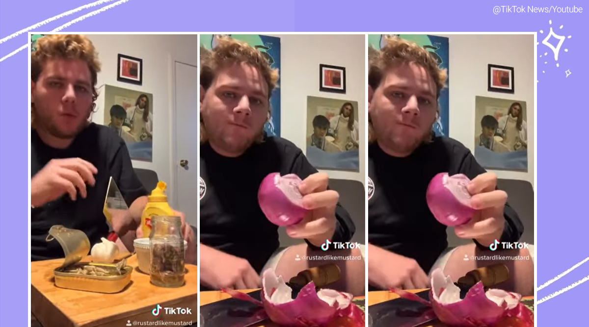 Man eats raw onion, garlic and lime to show how COVID19 affects sense