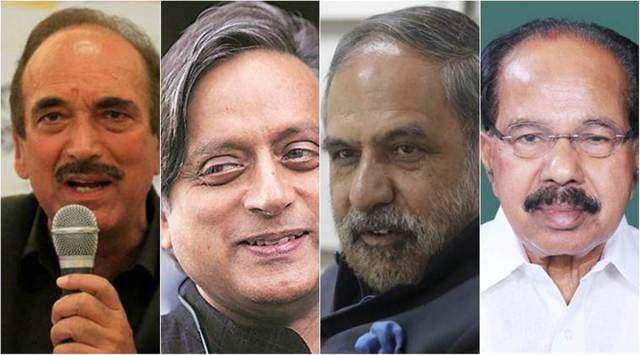 congress, sonia gandhi, congress panles, Nabi Azad, Shashi Tharoor, Anand Sharma, Veerappa Moily, indian express