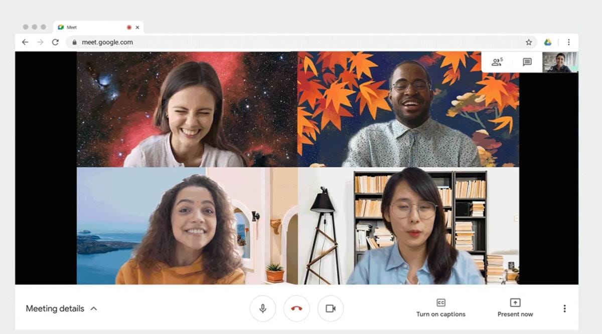 Custom backgrounds: Khám phá tính năng nền tảng tùy chỉnh của Google Meet với những hình nền sinh động và sáng tạo. Bạn có thể thay đổi không gian xung quanh mình với rất nhiều tùy chọn về phông nền phù hợp với sở thích và công việc của mình. Hãy tạo không gian làm việc mới lạ và độc đáo của riêng bạn.