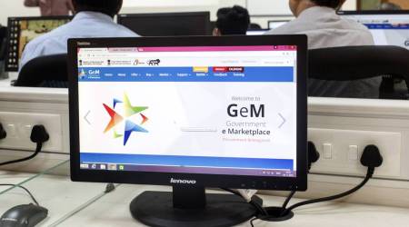 The homepage of the Government e Marketplace (GeM) website is displayed on a computer screen during a class at the National Institute of Financial Management in Faridabad, Haryana, India, on Wednesday, Nov. 2, 2016. (Photographer: Udit Kulshrestha/Bloomberg)