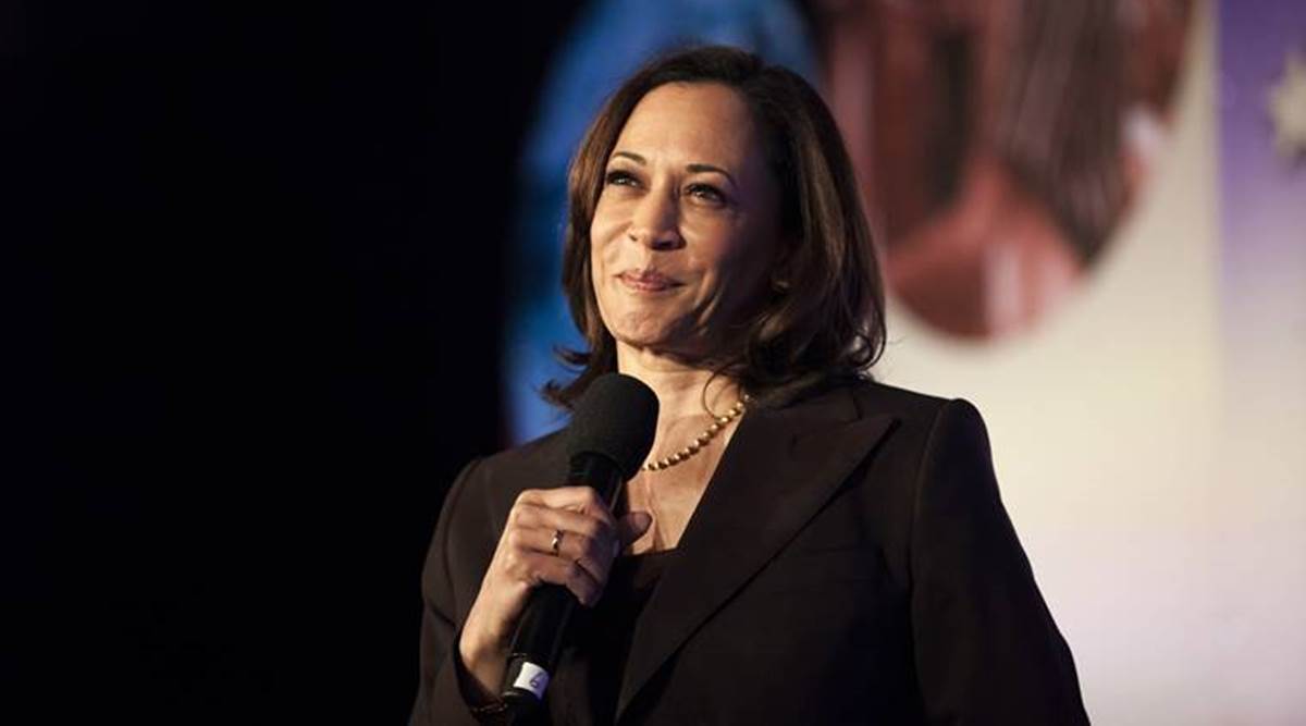 Kamala Harris, Kamala Harris video with grand niece, Kamala Harris viral video, Kamala Harris in US Presidential elections 2020, indian express news