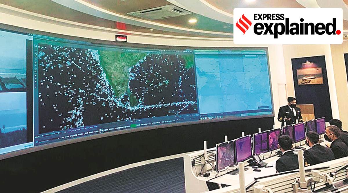 Monitoring the ocean from IMAC headquarters in Gurgaon. (Express Photo)