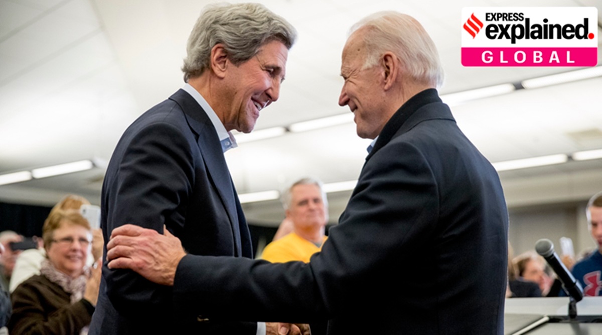 US President-elect Joe Biden and former Secretary of State John Kerry. (File/AP)