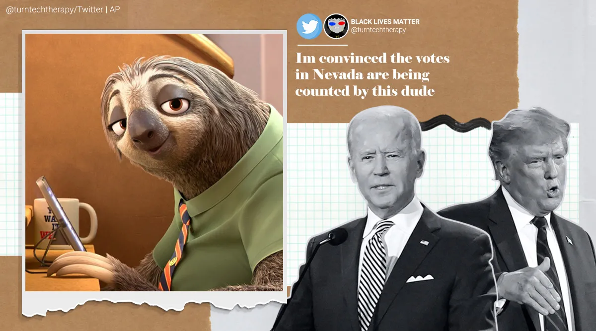US election 2020, Nevada results delay, US election memes, 2020 presidential memes, Nevada result delay memes, US election Nevada meme, Trending news, Indian Express news