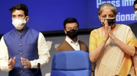 Union Finance Minister Nirmala Sitharaman and Minister of State Anurag Thakur. (PTI)