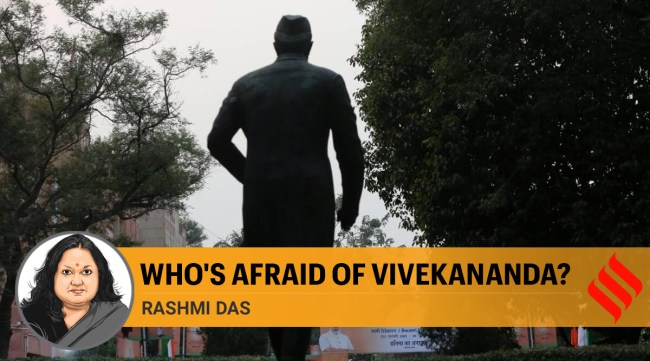 The Vivekananda statue at JNU. (Express Photo: Tashi Tobgyal) 