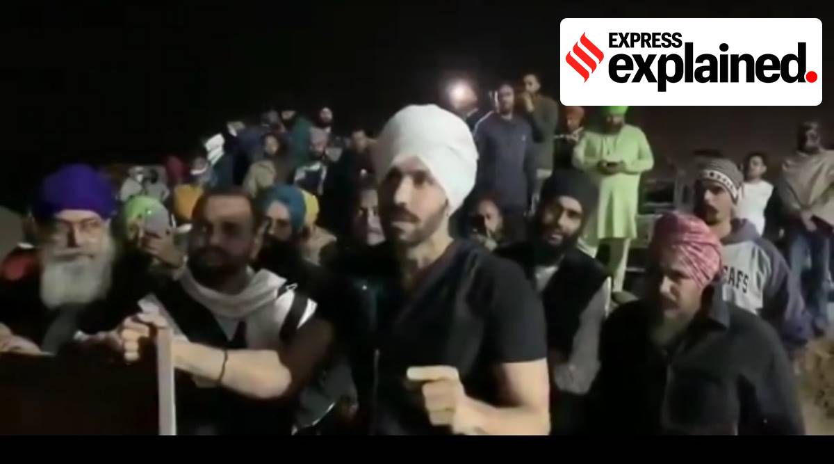 Sidhu was also marching with the protesters and his argument with security personnel on the way to Delhi went viral on social media. (Twitter/Screengrab)