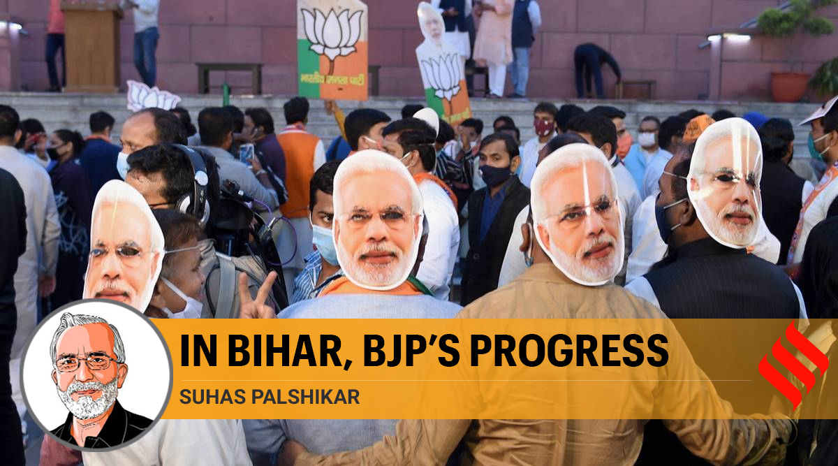 Bihar election results, Bihar BJP, Bihar modi campaign, Bihar news, Bihar BJP manifesto, Nitish Kumar, Bihar BJP tally, indian express