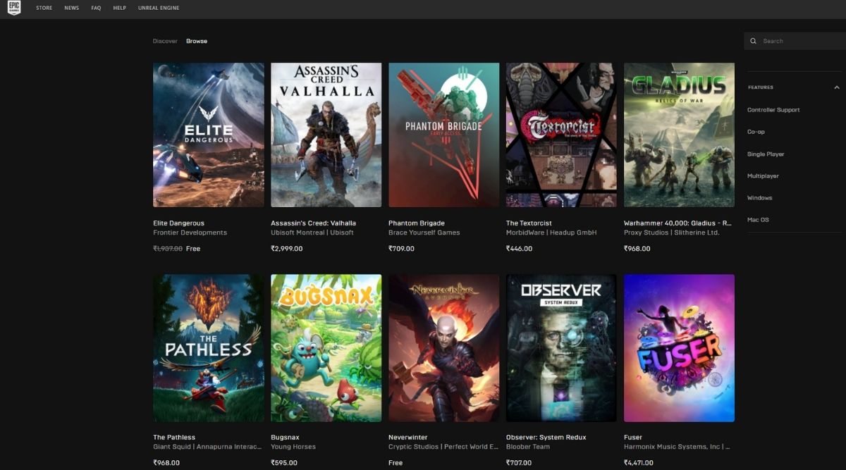 Epic Games Store Now Supports Indian Rupee