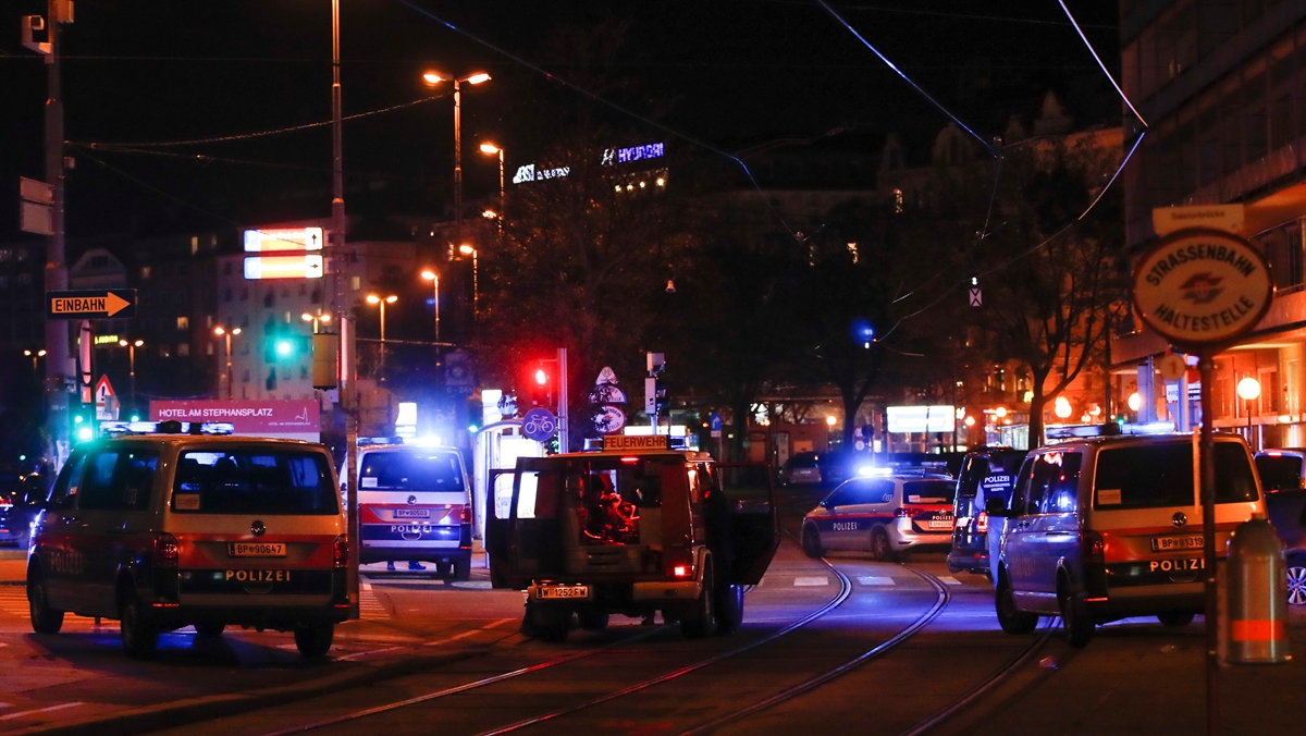 Police blocks a street near Schwedenplatz square after a shooting in Vienna, Austria November 2, 2020. (Reuters)