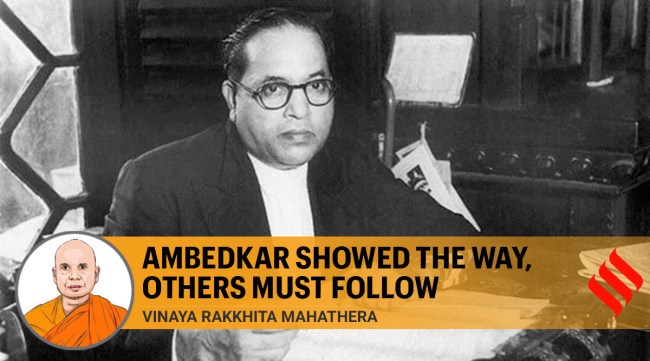 br Ambedkar, br Ambedkar buddhism, buddhism, dalits, hinduism, Vinaya Rakkhita Mahathera, indian express, br Ambedkar teachings